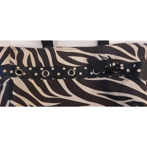 Large Lightweight Zebra Print Multipurpose Tote Shopper Beach Travel Diaper Bag - Picture 4 of 9